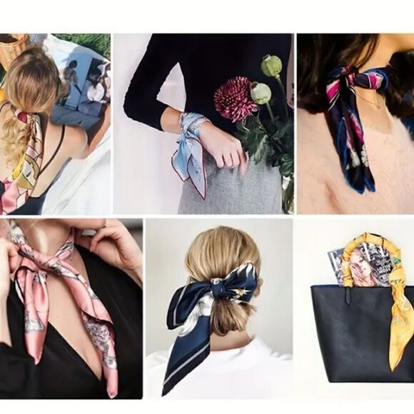 Twilly Matching set of 2 Scarf Boutique Bag Accessory Set New in packages - Picture 4 of 4